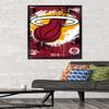 Trends International NBA Miami Heat - Maximalist Logo 23 Wall Poster, 34L x 22.4W, Black Framed Version view 2