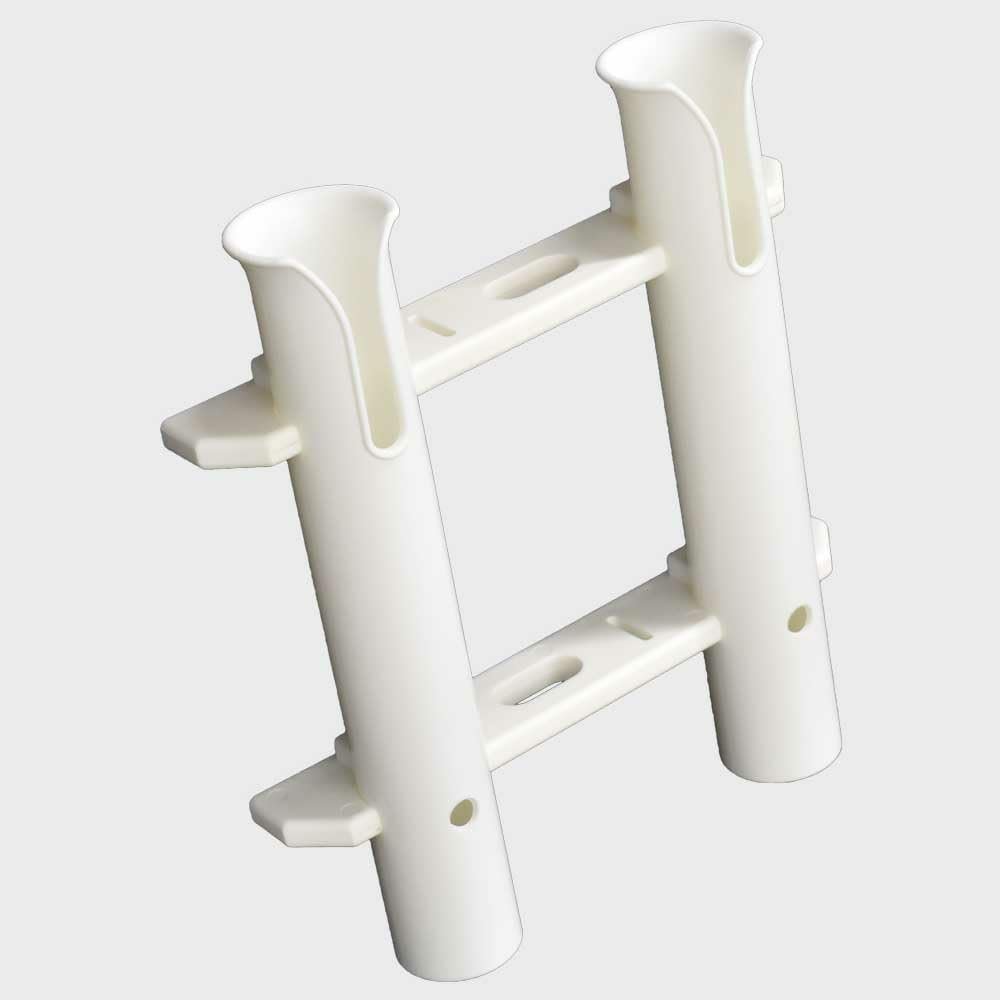 Marine Depot Boat Double Rod Holder 53220N | 0 Degree White Nylon (Kit)