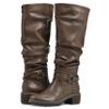 WHITE MOUNTAIN Women's Shoes Crammers Stack-Heeled Tall Boot, Chestnut/Smooth, 6.5 M view 2
