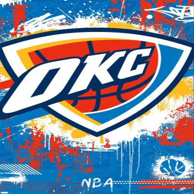 Trends International NBA Oklahoma City Thunder - Maximalist Logo 23 Wall Poster, 22.4L x 14.7W, Premium Unframed Version
