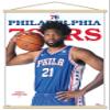 Trends International NBA Philadelphia 76ers - Joel Embiid Feature Series 23 Wall Poster, 22.37" x 34.00", Premium Print and Beechwood Hanger Bundle view 1