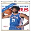 Trends International NBA Philadelphia 76ers - Joel Embiid Feature Series 23 Wall Poster, 22.37" x 34.00", Premium Print and Beechwood Hanger Bundle view 3