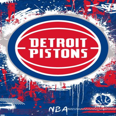 NBA Detroit Pistons - Maximalist Logo 23 Wall Poster, 22.4L" x 14.7W", Premium Unframed Version