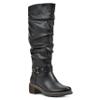 WHITE MOUNTAIN Women's Shoes Crammers Stack-Heeled Tall Boot, Black/Burn/Smooth, 6 M view 1