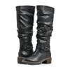 WHITE MOUNTAIN Women's Shoes Crammers Stack-Heeled Tall Boot, Black/Burn/Smooth, 6 M view 2