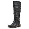 WHITE MOUNTAIN Women's Shoes Crammers Stack-Heeled Tall Boot, Black/Burn/Smooth, 6 M view 3