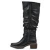 WHITE MOUNTAIN Women's Shoes Crammers Stack-Heeled Tall Boot, Black/Burn/Smooth, 6 M view 4