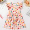 Back to School Dress for Girls, Toddler First Day of School Outfits First Day of Kndergarten Outfits for Girls Ruffle Sleeve Apple Pencil Bottom Casual Summer Dresses Pink&Pencil 6-7 Years view 2