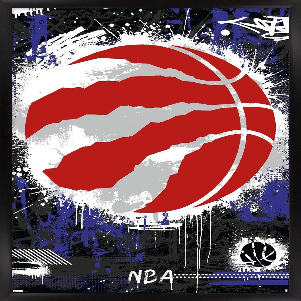 Trends International NBA Toronto Raptors - Maximalist Logo 23 Wall Poster, 22.4L x 14.7W, Black Framed Version