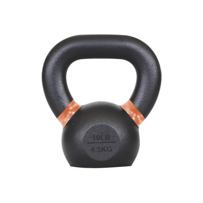 Champion Sports Rhino Fitness 10 LB Iron Kettlebell - Full Body Powder Coated - Textured for Improved Grip - Color Coded Handles