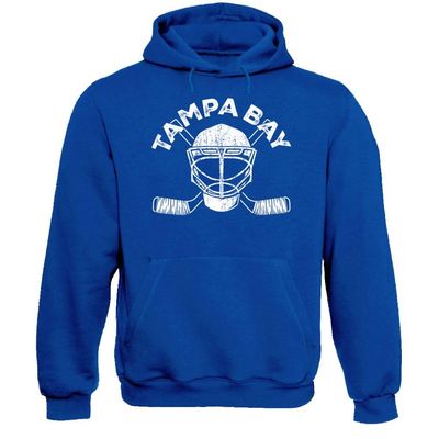 Xtreme Apparrel Tampa Bay Team Mask Men's Hoodie Sweatshirt for Hockey Fans (Royal Hoodie, S)