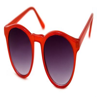 A.J. Morgan Eyewear Vintage-Inspired Round Unisex Sunglasses, RED, 50mm