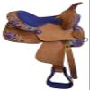 Equitem 12" Western Mini Pony Youth Leather Saddle with Hand Painted Flower and Matching Color Suede Seat (Purple) view 1