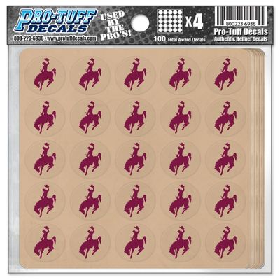 Cowboys Award Decals Thick mil Vinyl 1-1/8" Diameter (100 Decals) Professional-Grade Football Hockey Baseball Softball Lacrosse (Maroon on Clear)