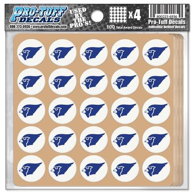 Cardinal Award Decals Thick mil Vinyl 1-1/8" Diameter (100 Decals) Professional-Grade Football Hockey Baseball Softball Lacrosse (Royal on White)