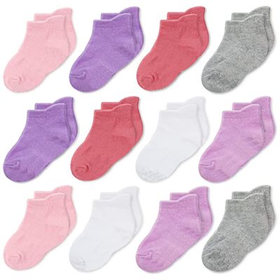 CozyWay Baby & Toddler Socks Ankle Comfy Cotton Socks For Girls and Boys No Show Infant 3T-5T Pink Multicolor 12 Pack