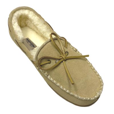 LEATHER UNLTD LU Classic Shearling Mens Moccasin - Mens Sheepskin Loafers Indoor Outdoor Slippers (us_footwear_size_system, adult, men, numeric, medium, numeric_10)