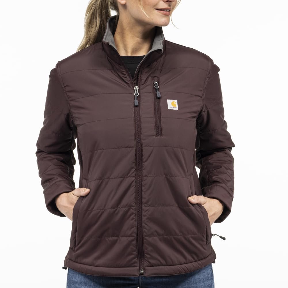 Carhartt Women's Rain Defender Relaxed Fit Lightweight Insulated Jacket, Blackberry, Medium