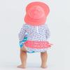 RuffleButts Baby/Toddler Girls UPF 50+ Sun Protective Wide Brim Swimwear Sun Hat - Bubblegum Pink, 3T-5 view 4