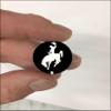 Cowboys Award Decals Thick mil Vinyl 1-1/8" Diameter (100 Decals) Professional-Grade Football Hockey Baseball Softball Lacrosse (White on Black) view 2