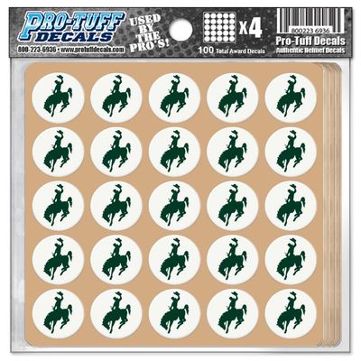 Cowboys Award Decals Thick Premium 20 Mil Vinyl 1-1/8" Diameter (100 Decals) Professional-Grade Football Hockey Baseball Softball Lacrosse (Forest Green on White)