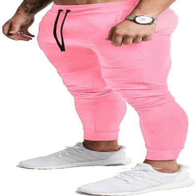EVERWORTH Men's Joggers Sweatpants Men's Slim Jogger Pants Tapered Gym Running Workout Pant with Deep Pockets Pink US M Tag XL