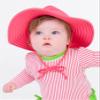 RuffleButts Baby/Toddler Girls UPF 50+ Sun Protective Wide Brim Swimwear Sun Hat - Hot Pink, 3T-5 view 3