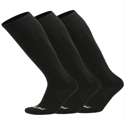 TCK Over the Calf Work Socks 3 Pair Moisture Wicking for Men and Women (Black, X-Large)