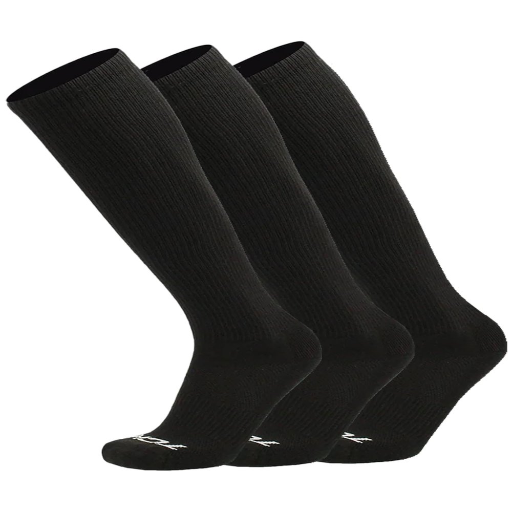 TCK Over the Calf Work Socks 3 Pair Moisture Wicking for Men and Women (Black, X-Large)