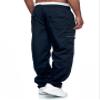 WZIKAI Mens Cargo Pants Relaxed Fit Drawstring Joggers Sweatpants for Men Workout Casual Long Trousers Navy XXL view 4