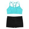 Alvivi Girls Two Piece Sports Outfit Dance Crop Top Bra with Shorts Set for Gymnastics Dancing Swimwear Mint Green 6 Years view 3