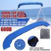 UNKOMN Boat Cover 600D 3 Bow Bimini Top Boot Cover No Frame Waterproof Winter Snow Cover Sunshade Marine Cover Dustproof Boat Accessories (Color : Black 54-60w) view 3