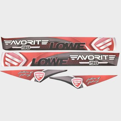 Lowe Boat Graphic Decal Stickers 2340149 | Favorite 198 USA (Set of 4)