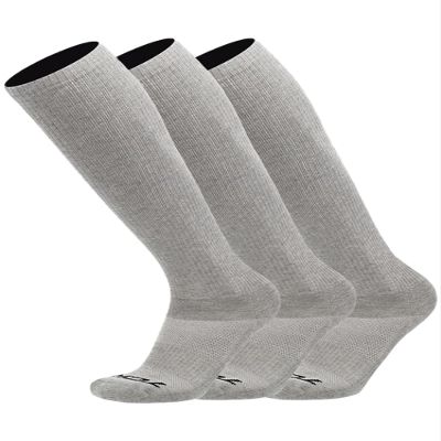 TCK Over the Calf Work Socks 3 Pair Moisture Wicking for Men and Women (Grey, X-Large)