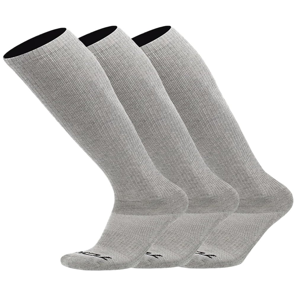 TCK Over the Calf Work Socks 3 Pair Moisture Wicking for Men and Women (Grey, X-Large)