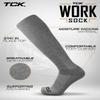 TCK Over the Calf Work Socks 3 Pair Moisture Wicking for Men and Women (Grey, X-Large) view 3