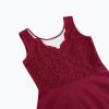 Uillui Women's Retro 50s Lace Prom Dress Classy Elegant Sleeveless Formal Dresses Vintage Cocktail Party Swing Midi Dress Wine view 4