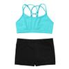 Alvivi Girls Two Piece Sports Outfit Dance Crop Top Bra with Shorts Set for Gymnastics Dancing Swimwear Mint Green 12 Years view 3
