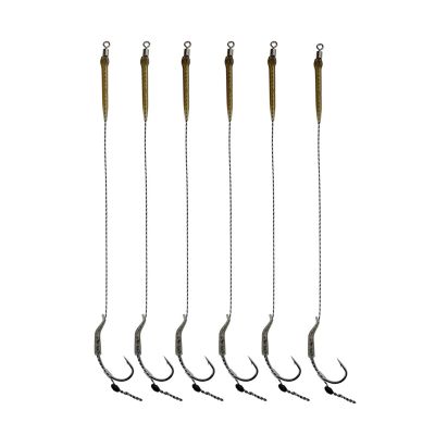 Fishing Hooks 6 Pcs Carp Fishing Hooks Hair Rigs with Line 30-60LB Feeder Group Carp Hook Accessories 2/4/6/8# Fishing Accessories (Color : XYLB-6#)