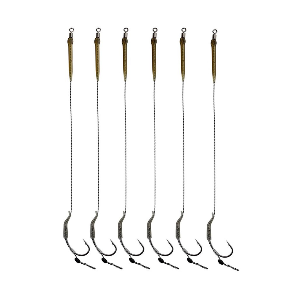 Fishing Hooks 6 Pcs Carp Fishing Hooks Hair Rigs with Line 30-60LB Feeder Group Carp Hook Accessories 2/4/6/8# Fishing Accessories (Color : XYLB-6#)