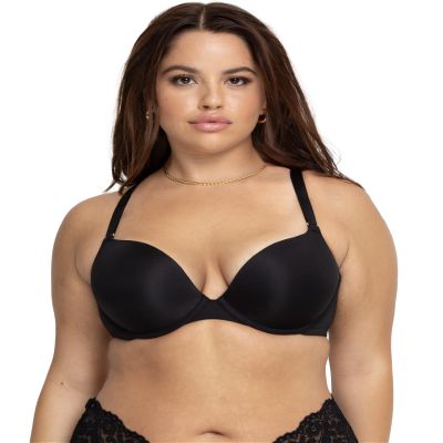 Smart & Sexy Women's Perfect Push-Up Bra Black Hue (Silky Micro) 40DD