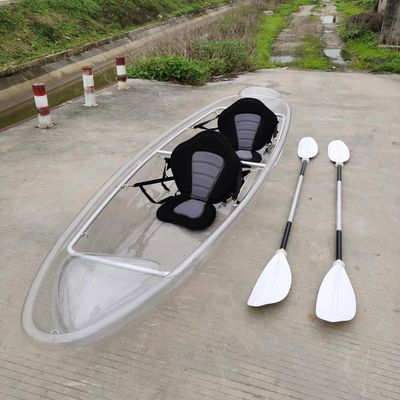 CVKAYAK 2 Seats Clear/Transparent Canoe/Kayak 11" Fit for Pool, Clear River/Lake/Beach/Bay/Calm Sea/Spring/Photography (Including Floating Stabilizer)