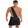 iiniim Men's Roman Halloween Warrior Toga Costume Ancient Greek Cosplay Long Skirt with Wristbands Black #2 Medium view 1