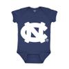 Little King NCAA Short Sleeve Romper-Big Logo-100% Cotton-North Carolina-Navy-0-3 Months view 2