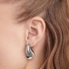 NVWAROCK Silver Screw Drop Clip On Earrings Dupes Teardrop Chunky Non Pierced Earring 14K Real White Gold Plated Hypoallergenic Lightweight Earrings for Women view 2