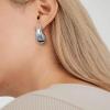 NVWAROCK Silver Screw Drop Clip On Earrings Dupes Teardrop Chunky Non Pierced Earring 14K Real White Gold Plated Hypoallergenic Lightweight Earrings for Women view 3