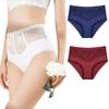 QQLADY Sexy Tummy Control Hip Lifting Seamless Ice Silk Panties,High Waist Ice Silk Briefs For Women (2PCS-c,S) view 1
