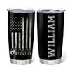 Hyturtle Personalized Mechanic Gifts For Men - Mechanic American Flag Printed Custom Name Stainless Steel Tumblers 20oz Coffee With Lid Gifts For Mechanic Lover Dad Grandpa Man On Birthday Christmas view 1