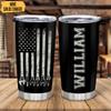 Hyturtle Personalized Mechanic Gifts For Men - Mechanic American Flag Printed Custom Name Stainless Steel Tumblers 20oz Coffee With Lid Gifts For Mechanic Lover Dad Grandpa Man On Birthday Christmas view 2