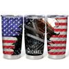 Hyturtle Personalized Mechanic Gifts For Men - Mechanic American Flag Printed Custom Name Stainless Steel Tumblers 20oz Coffee With Lid Gifts For Mechanic Lover Dad Grandpa Man On Birthday Christmas view 1